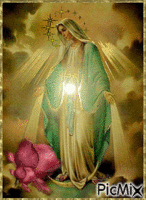Blessed Mother N Rose - Besplatni animirani GIF