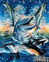 gentil dauphins - GIF animé gratuit