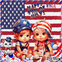 Happy 4th of July USA 7 - Animovaný GIF zadarmo