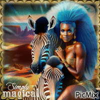 Frau und Zebra - Besplatni animirani GIF