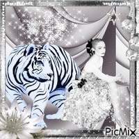 Femme et Tigre - 無料のアニメーション GIF