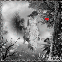 noir et blanc et cœur rouge - Bezmaksas animēts GIF