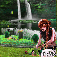 lady in green - Zdarma animovaný GIF