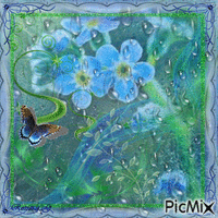 Fleurs bleues κινούμενο GIF