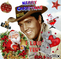 Happy Christmas 2016 mon Elvis - Free animated GIF
