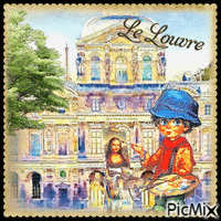 Le Louvre - GIF animado grátis