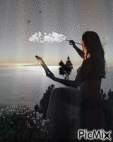 je peins les nuages - Darmowy animowany GIF