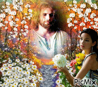 jesus  and woman - Gratis animeret GIF