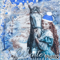 Winter emotions - Girl with a horse
