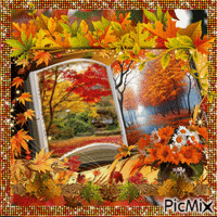 autumn scene анимированный гифка