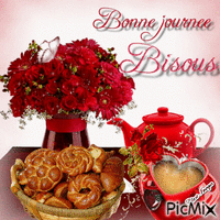 Bonne Journee Cafè Bisous κινούμενο GIF