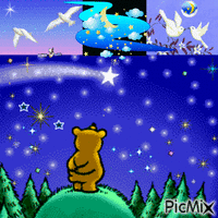 starry bear - GIF animé gratuit
