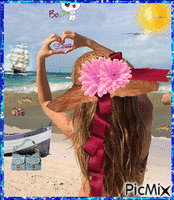 Derniers beaux jours de plage...bon lundi à tous ! animovaný GIF