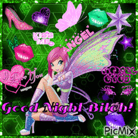 Tecna good night GIF animata