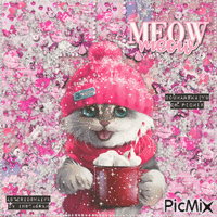 Cat In Winter — Meow - Darmowy animowany GIF