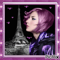 Jovem em Paris geanimeerde GIF