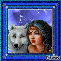 wolf and woman