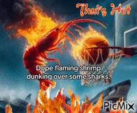 Dope flaming shrimp - Бесплатный анимированный гифка