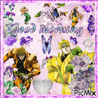 dio brando good morning purple animirani GIF
