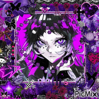 Akutagawa goth rock purple GIF animé