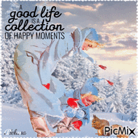 A good life is a collection of happy moments - GIF animado grátis