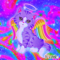 angelic cat - GIF animé gratuit