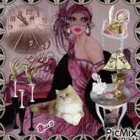 Vintage in Pink. animowany gif
