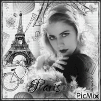 Paris noir et blanc animovaný GIF