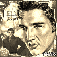 Elvis Presley en sépia - Gratis animeret GIF