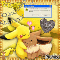Pikachu X Eevee <333 κινούμενο GIF