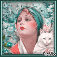 Concours : Portrait de femme en turquoise - GIF animé gratuit