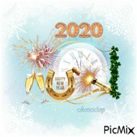 2020-happy New Year animirani GIF