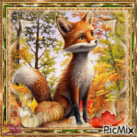 Animal d'automne dans des cadres - GIF animate gratis