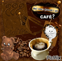 qui veux prendre un café ? GIF animata