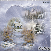 Winter landscape - GIF animé gratuit