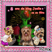 Pour tes 6 ans de blog mon amie Joëlle ♥♥♥ κινούμενο GIF