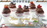 Monday great Day wonderful Week Cupcakes - GIF animé gratuit