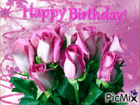 Happy Birthday Flowers geanimeerde GIF