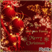 Merry Christmas, to You and your Family