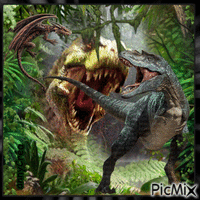 Le monde des dinosaures - GIF animé gratuit