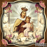 Vierge Marie & l'Enfant Jésus geanimeerde GIF