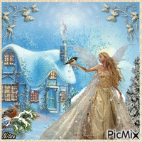 fairy in the winter  🧚‍♀️Contest - Zdarma animovaný GIF