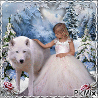 El lobo y la niña... animovaný GIF