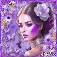 Portrait fleuri Amélia animovaný GIF