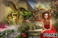 Le femme et ses fées - Zdarma animovaný GIF