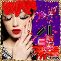 vernis à ongles rouge - Free animated GIF