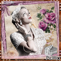 Vintage lace & flowers - Free animated GIF
