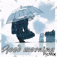 gojo satoru good morning - Бесплатный анимированный гифка