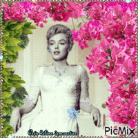 HD femme Marilyn fond blanc - GIF animé gratuit