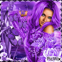 Femme en violet / concours - GIF animado gratis